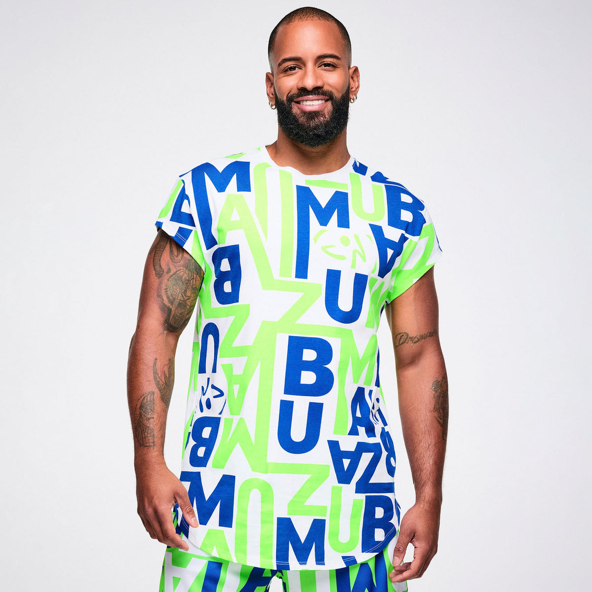 Dale-Z Men's Round Hem Tee - Blue/Green Z2T000167