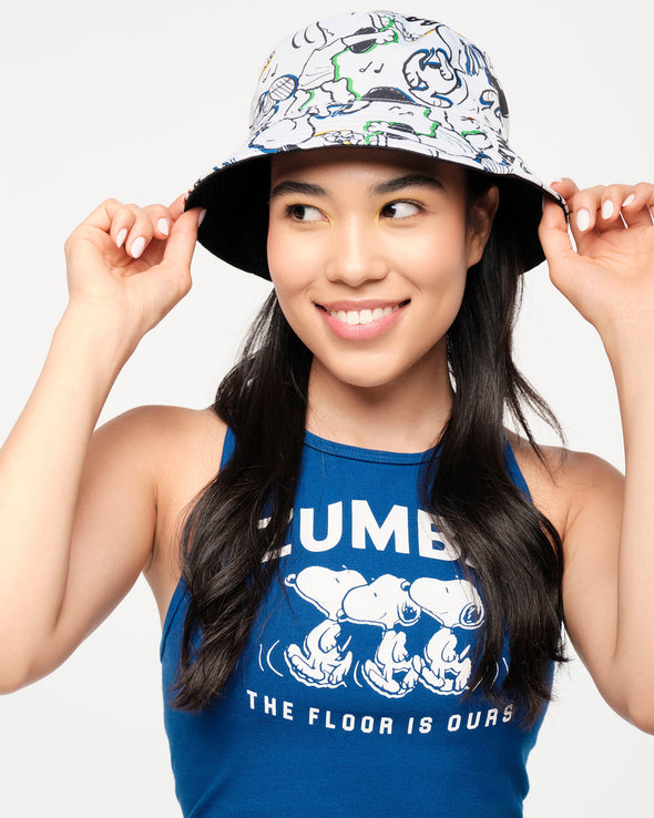 Zumba X Peanuts Reversible Bucket Hat -  Wear It Out White Z3A000202