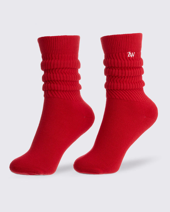 Zumba Haus Scrunch Socks - White / Red Z3A000226