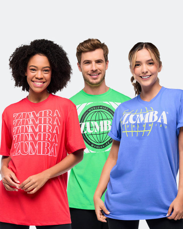 Zumba Haus Tees 12PK - RED / BLUE / GREEN Z3A000228