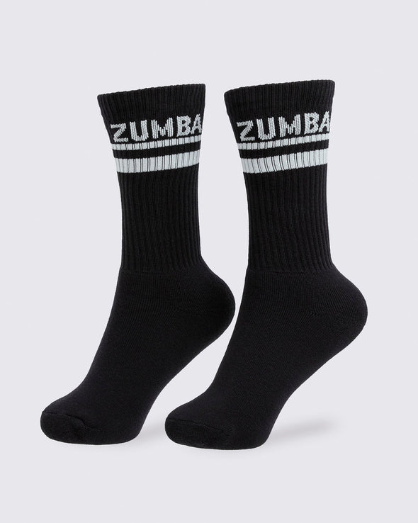 Zumba Core Plush High Socks- Black / White / Yellow / Wear It Out White Z3A000255