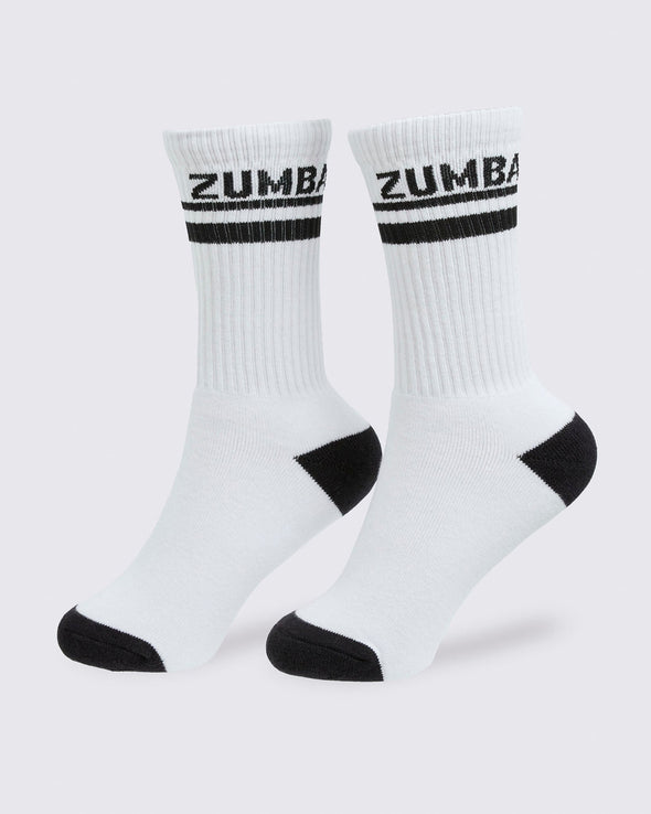 Zumba Core Plush High Socks- Black / White / Yellow / Wear It Out White Z3A000255