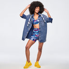 Apres Zumba Button-Up Shacket - Soft Navy Z3T000341