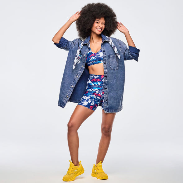 Apres Zumba Button-Up Shacket - Soft Navy Z3T000341