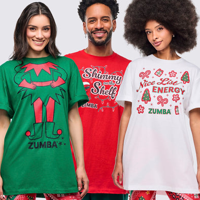 Zumba Holiday Tees 12PK - Green / Red / White Z3A000315