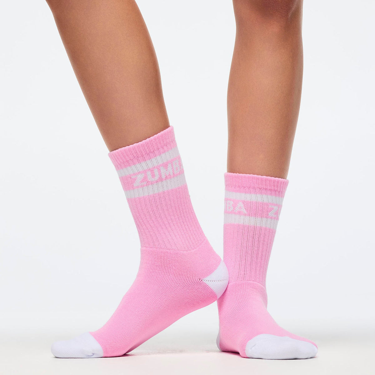 Zumba Amour Plush Half Crew Sock - Wear It Out White / Rose / So Into Blue Z3A000330