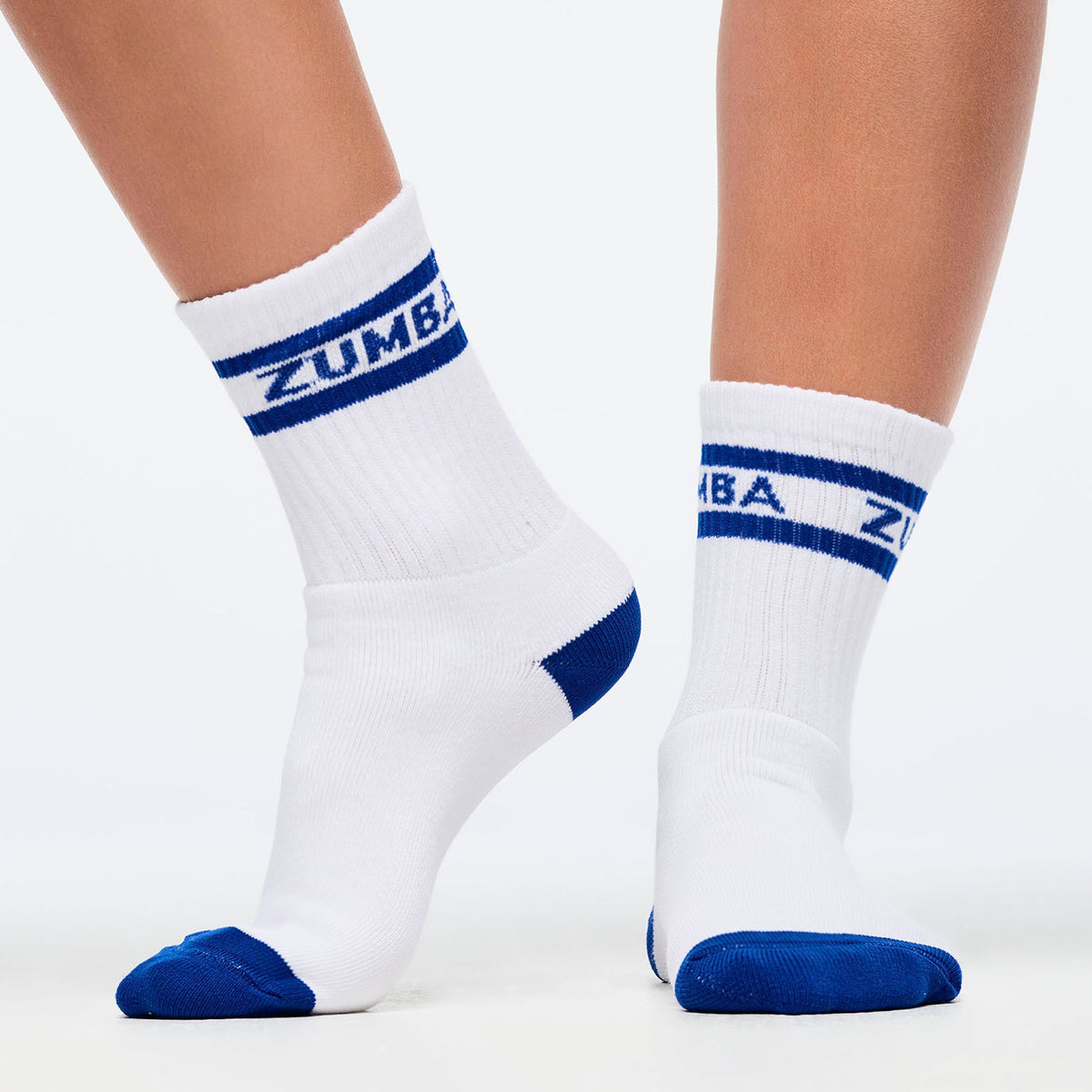 Zumba Amour Plush Half Crew Sock - Wear It Out White / Rose / So Into Blue Z3A000330