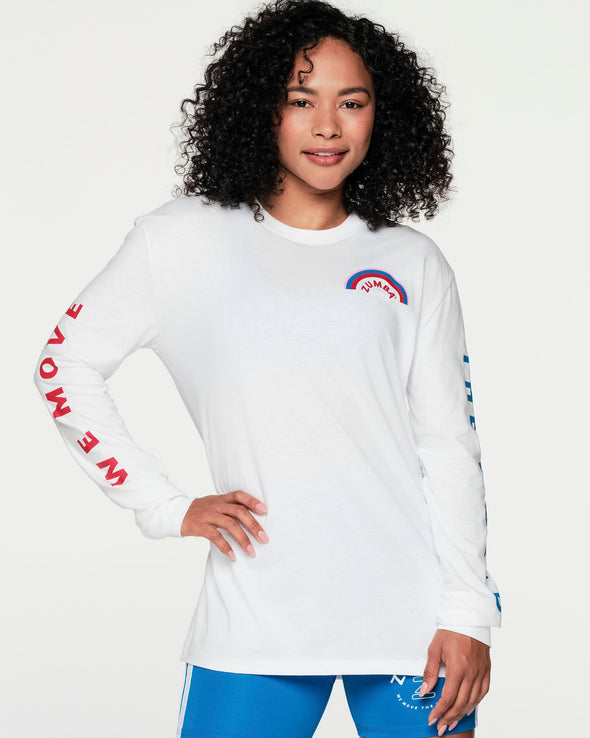 Zumba Move The World Long Sleeve Tee - Wear It Out White Z3T000205