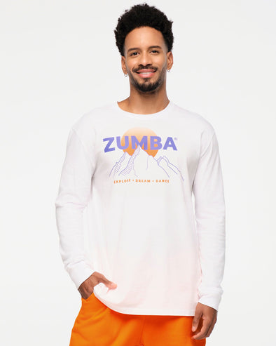 Zumba Explore Unisex Long Sleeve Tee - Wear It Out White Z3T000235