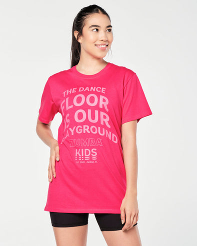 Zumba Kids Crew Neck Tee - Deep Pink Z3T000238