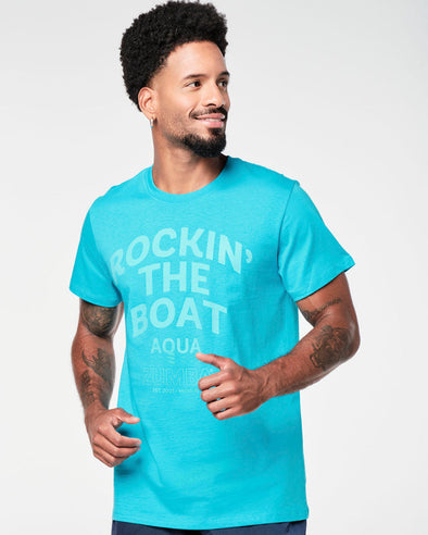 Aqua Zumba Crew Neck Tee - Aqua Blue Z3T000240