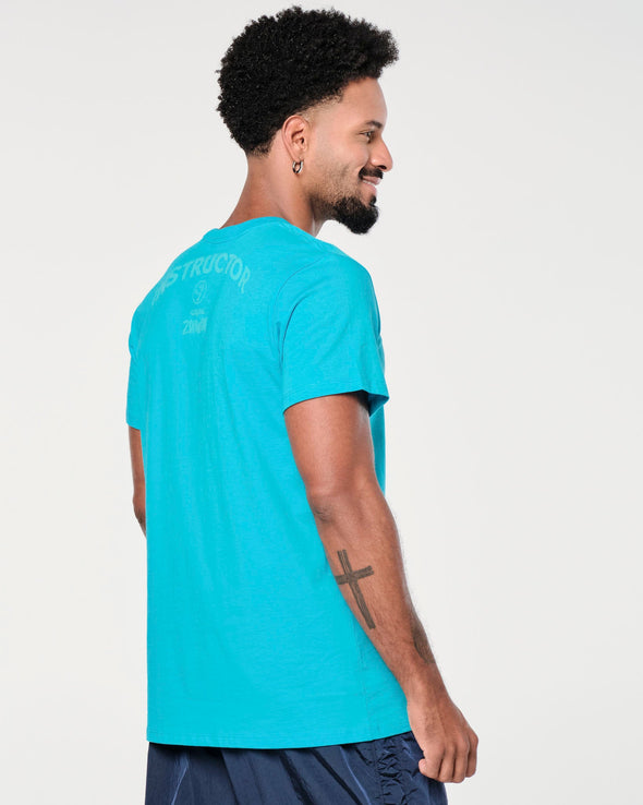 Aqua Zumba Crew Neck Tee - Aqua Blue Z3T000240