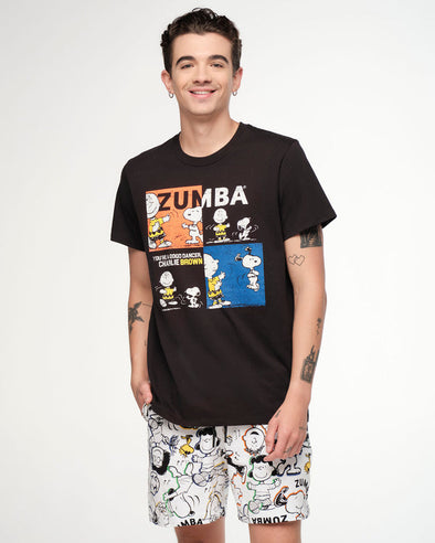 Zumba X Peanuts Crew Neck Tee -  Bold Black Z3T000246