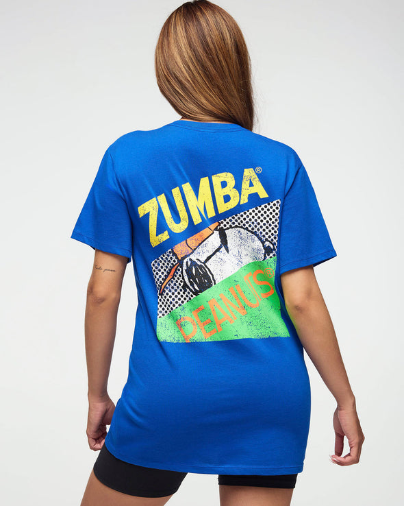 Zumba X Peanuts Crew Neck Tee  -  Surfs Up Blue Z3T000249