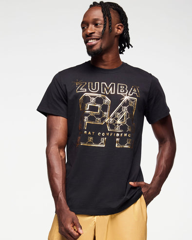 Zumba 24K Crew Neck Tee - Bold Black Z3T000257