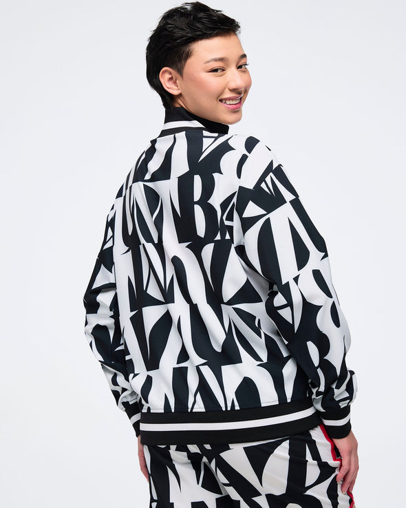 Zumba Haus Oversized Woven Track Jacket - Black/White Z3T000268