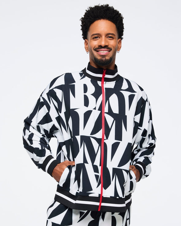 Zumba Haus Oversized Woven Track Jacket - Black/White Z3T000268