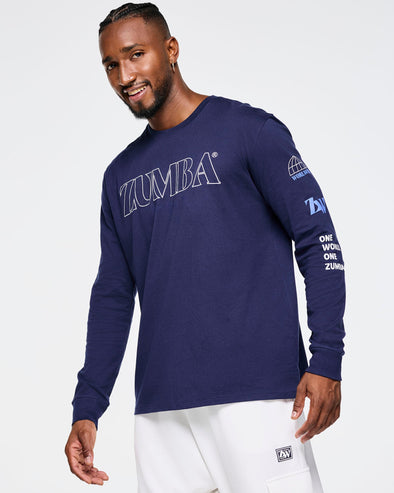 Zumba Out Loud Long Sleeve Tee -  Let's Go Indigo Z3T000273