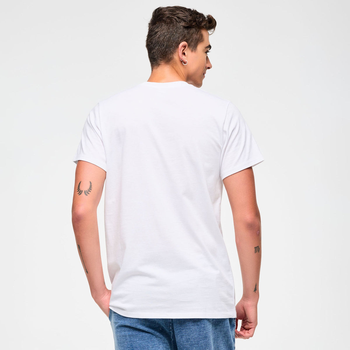 Blue Jean Crew Neck Tee - Wear It Out White Z3T000290