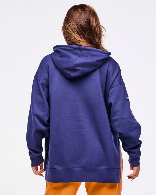 Zumba Libre Pullover Hoodie With Side Vents - Soft Navy Z3T000306