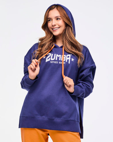 Zumba Libre Pullover Hoodie With Side Vents - Soft Navy Z3T000306