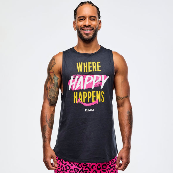 Sizzlin' Muscle Tank With Round Hem - Bold Black Z3T000310