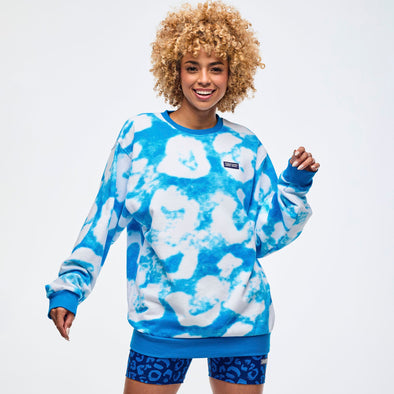 Sizzlin' Long Sleeve Pullover Sweatshirt - Blue/White Z3T000313