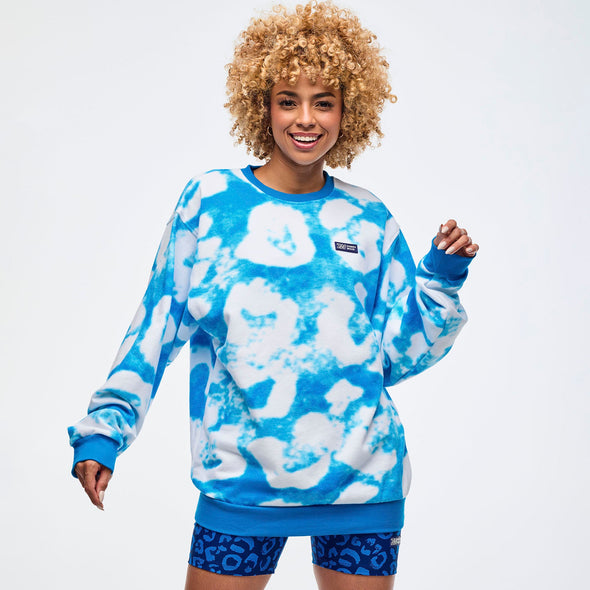 Sizzlin' Long Sleeve Pullover Sweatshirt - Blue/White Z3T000313