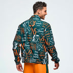 Class of 2001 Unisex Mock Neck Woven Jacket - Dark Green/Orange Z3T000324