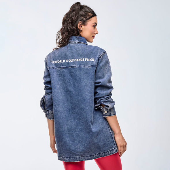 Apres Zumba Button-Up Shacket - Soft Navy Z3T000341