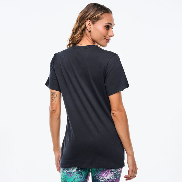 Apres Zumba Unisex Crew Neck Tee - Bold Black Z3T000343
