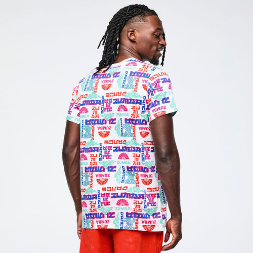 Eastern Flavor Crew Neck Tee - White/Blue Z3T000359