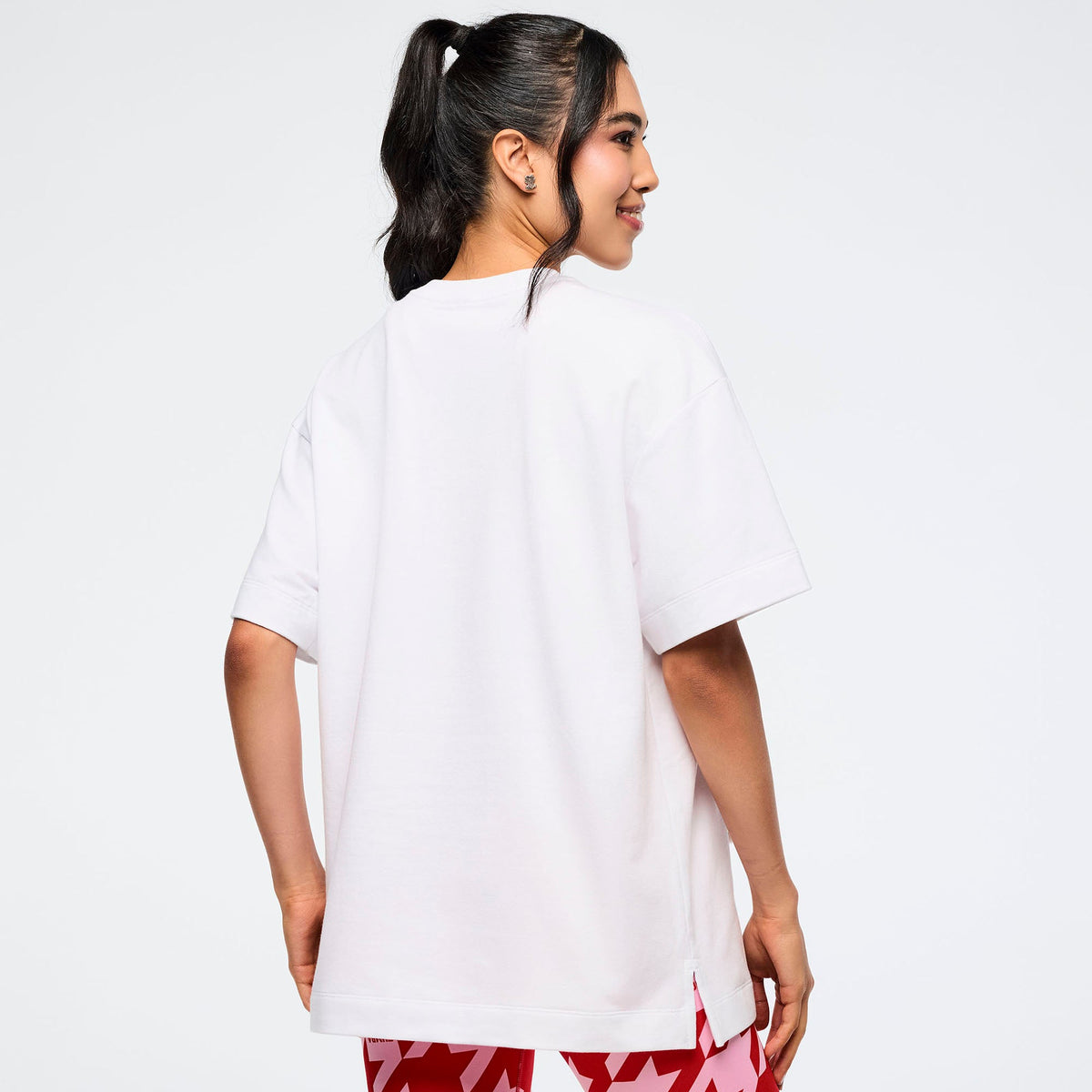 Zumba Amour Oversized Crew Neck Top - Wear It Out White Z3T000363