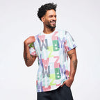 Latin Movement Unisex Crew Neck Tee - White/Blue Z3T000373