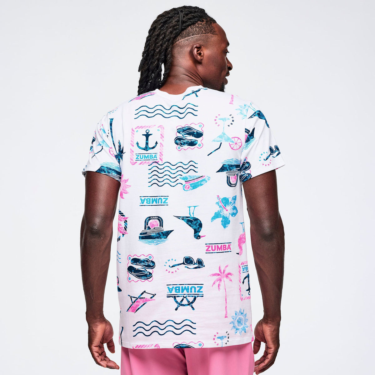 Zumba Cruise Unisex Tee - White/Blue Z3T000375