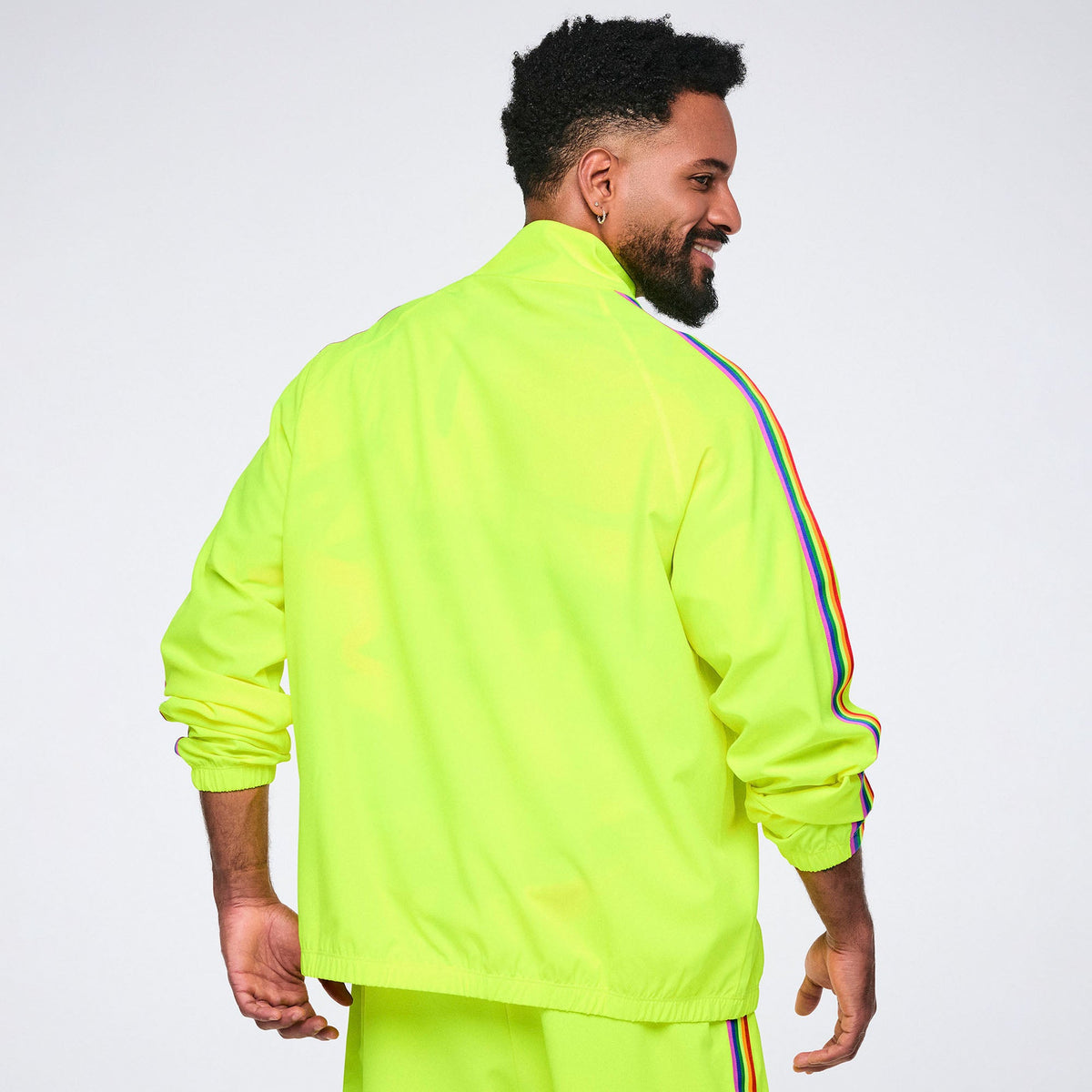 Pride Mock Neck Woven Jacket - Caution Z3T000392