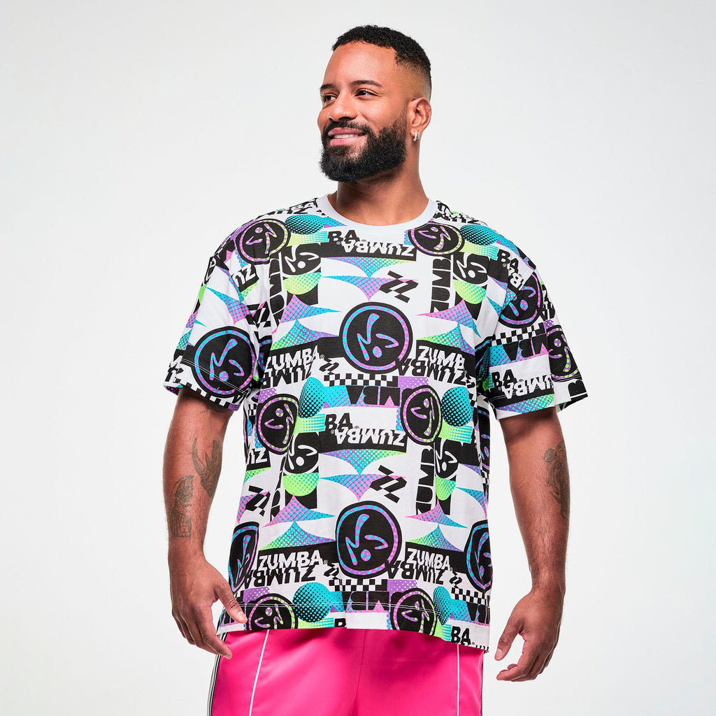 Electric Feel Unisex Oversized Top - White/Black Z3T000418