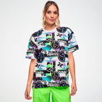 Electric Feel Unisex Oversized Top - White/Black Z3T000418