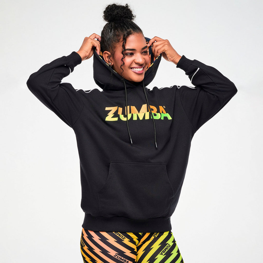Electric Feel Unisex Pullover Hoodie -  Bold Black Z3T000420
