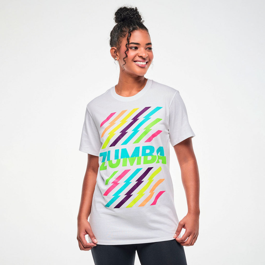 Electric Feel Unisex Crew Neck Tee - White Z3T000421