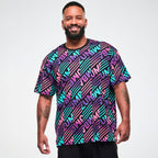 Electric Feel Unisex Oversized Top - Blue/Pink Z3T000423