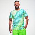 Electric Feel Unisex Crew Neck Tee - Green/Blue Z3T000424