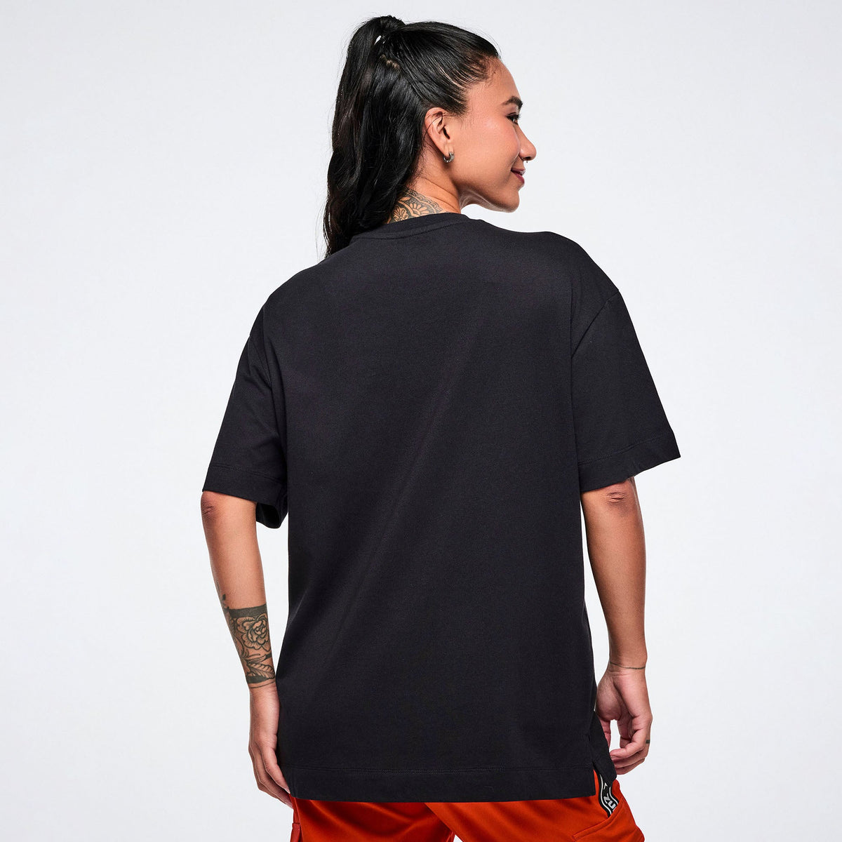 Worldwide Oversized Crew Neck Top - Bold Black Z3T000426