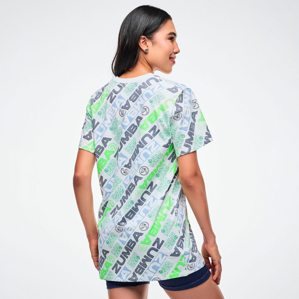 Jean Jamz Crew Neck Tee - White/Green Z3T000435