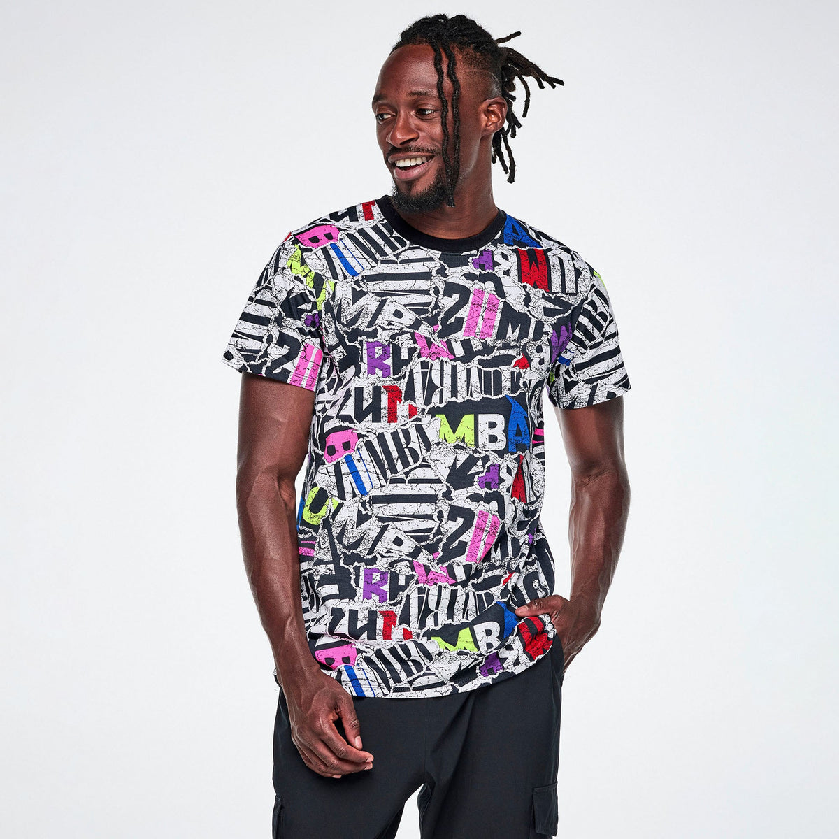 Rock 'n' Roll Unisex Crew Neck Tee - Black/White Z3T000442