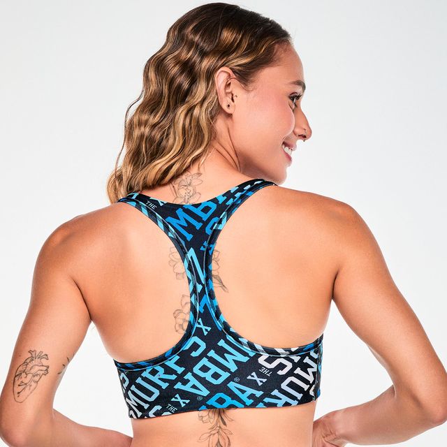 Zumba X The Smurfs Reversible Racerback V-Bra -  Blue/Red Z1T001347