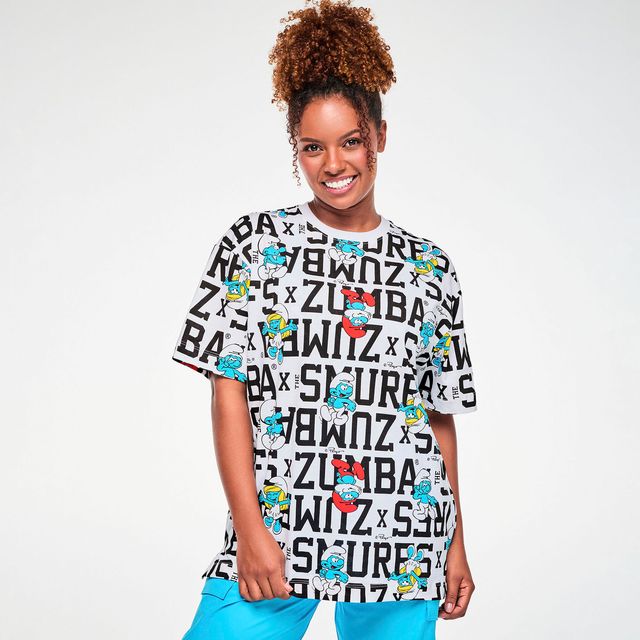 Zumba X The Smurfs Unisex Oversized Top - Wear It Out White Z3T000457
