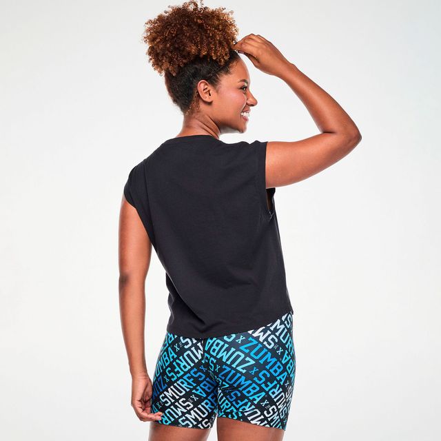 Zumba X The Smurfs Extended Shoulder Loose Tank - Bold Black Z1T001351