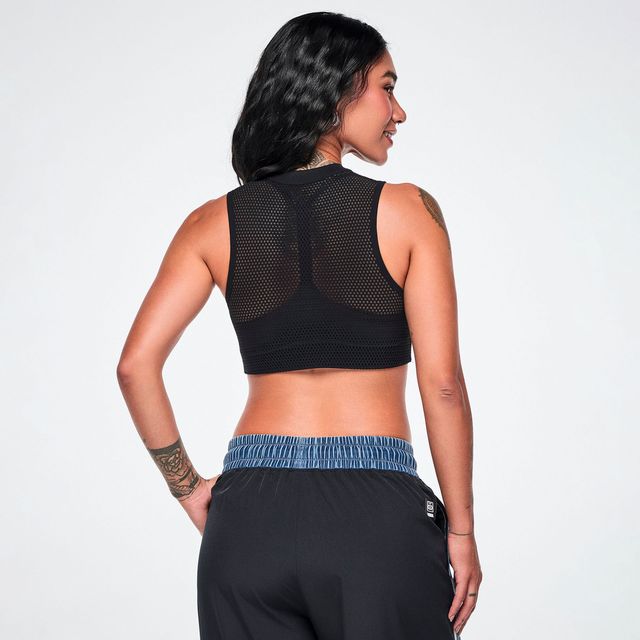 Dale-Z Mesh Double Layer Bra - Bold Black Z1T001309