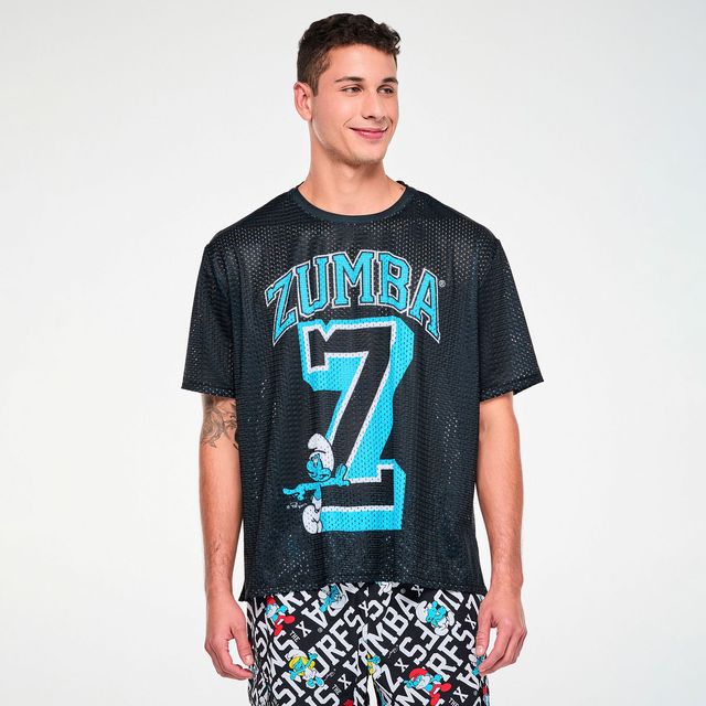 Zumba X The Smurfs Mesh Boxy Top - Bold Black Z1T001354